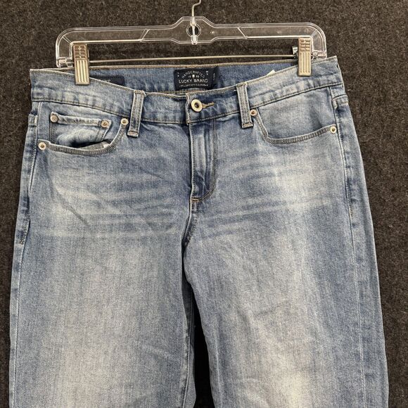 Lucky Brand Sweet Crop Jeans Womens 8 29 Light Wash Stretch Denim Blue Mid Rise - Picture 2 of 13